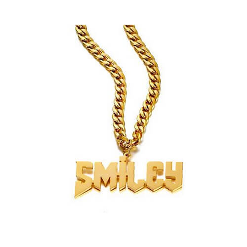 Custom logo pendant jewelry wholesale manufacturers personalized gold plated name necklace cuban chain vendors